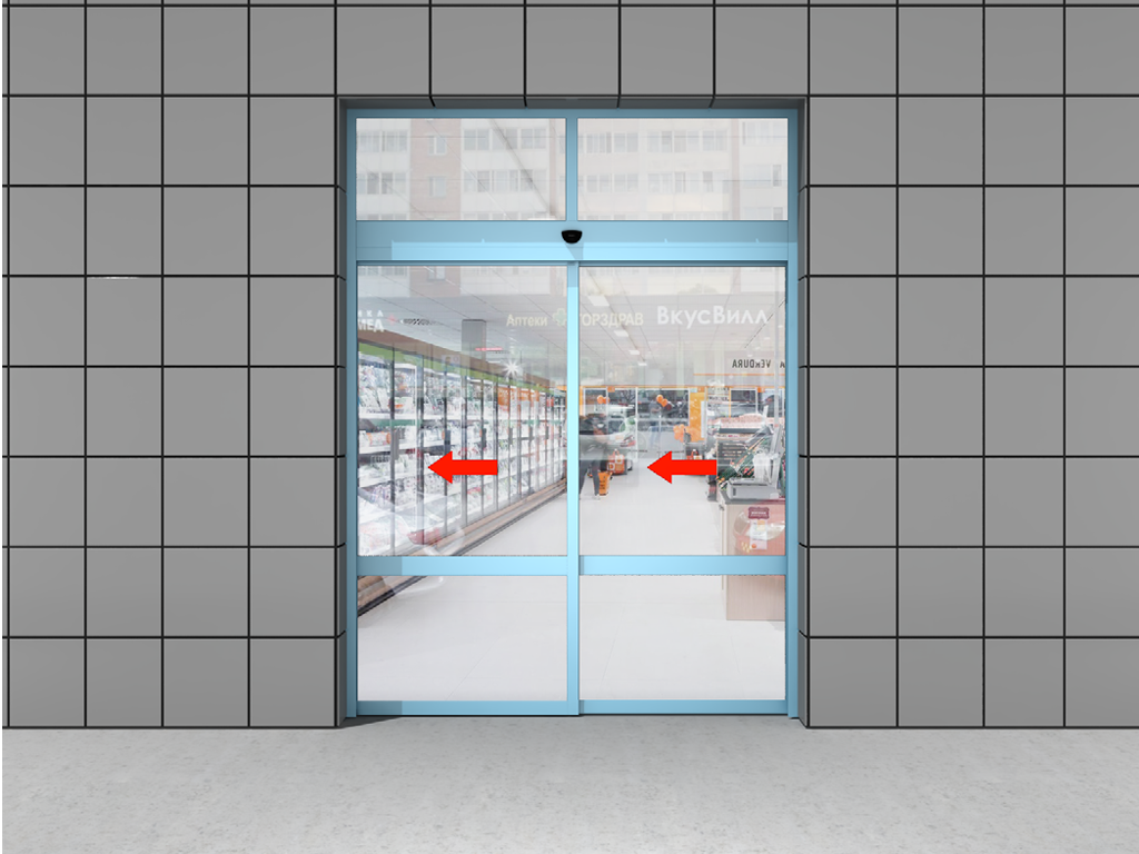 Teleskopik eshik bir tomonlama (o‘ngga ochilish) framuqasi bilan